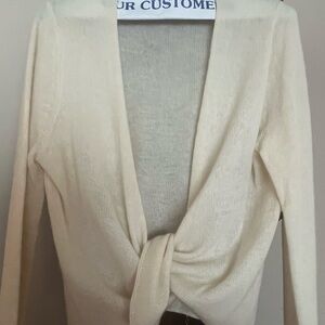 Garnet Hill cashmere cream sweater